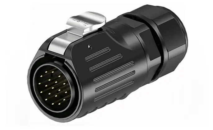 LP24 Waterproof Plug Connectors Flange 19 Pin Aviation Plug Connector Socket Solder Type All Plastic