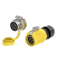 LP20 Yellow 4Pin Solder Type Waterproof Connector Aviation Waterproof Connector Panel Metal + Plastic 20A Power