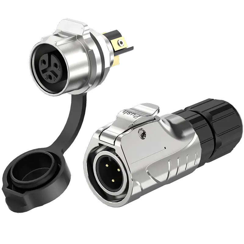 LP12 Screw Type Waterproof Wire Connectors 5A Power Panel Waterproof Connector Aviation Plug All Metal