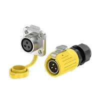 LP20 Yellow 3Pin Solder Type Waterproof Connector Waterproof Aviation Plug 20A Power Flange Metal + Plastic