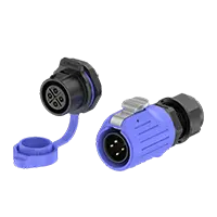 LP20 Blue 4Pin Solder Type Waterproof Connector Waterproof Plug Connectors Panel All Plastic 20A Power