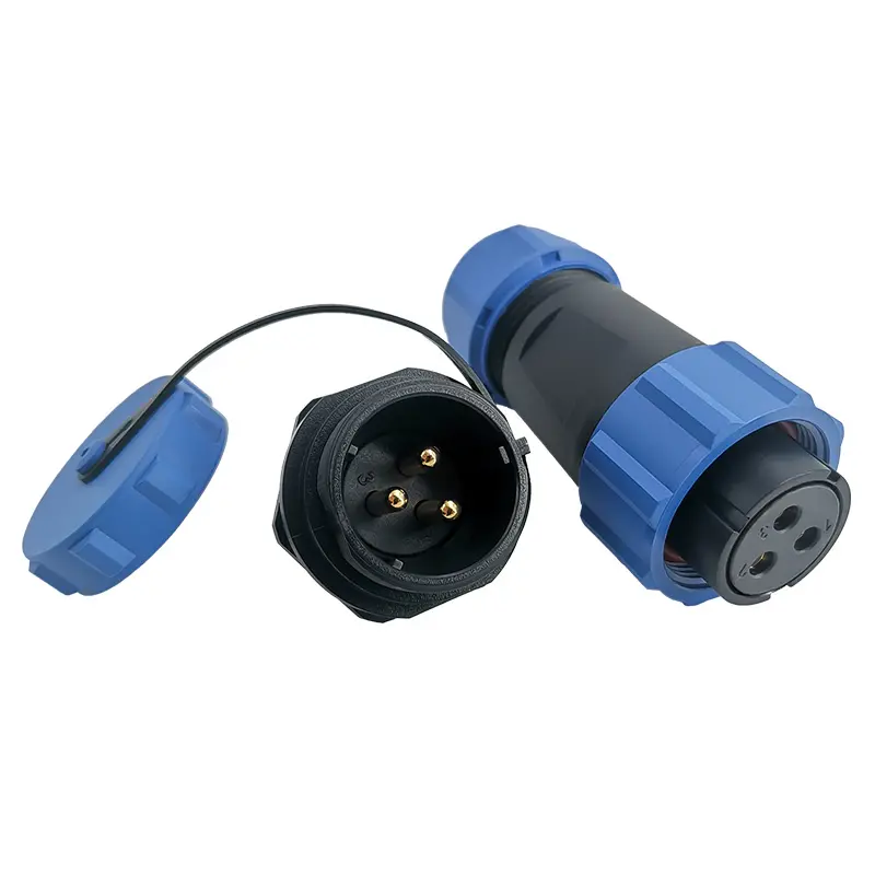 SP21 3 Pin Circular Connector Electrical Panel Mount Power Connector IP68