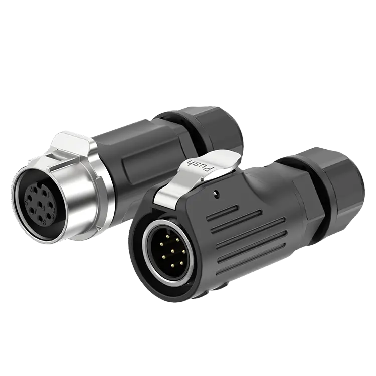 LP12 8Pin Outdoor Waterproof Electrical Wire Connector Aviation Plug Wire to Wire Solder Type Metal + Plastic