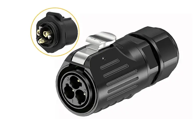 LP24 Industrial Waterproof Connector Waterproof Aviation Connector Cable Plug Flange 3 Pin Screw Type All Plastic