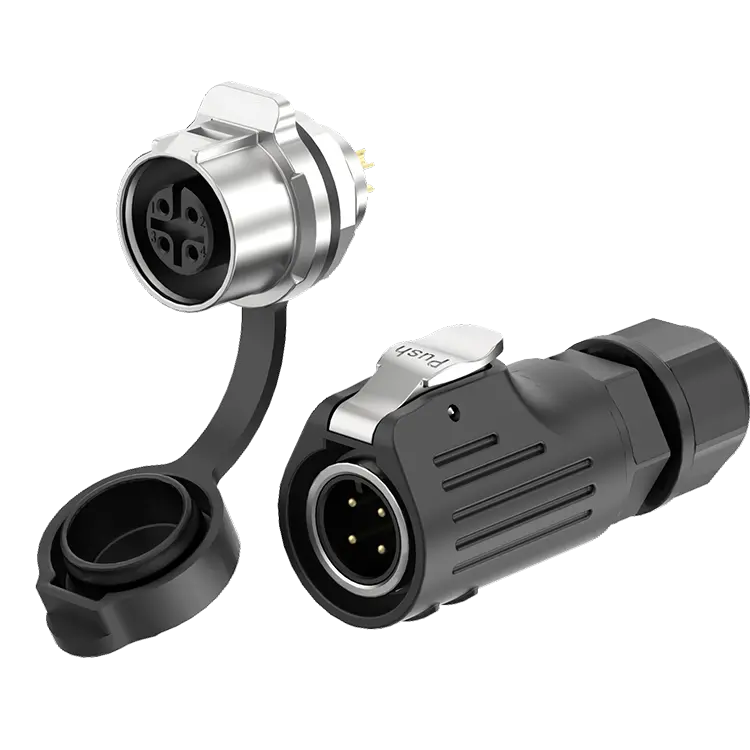 LP12 Solder Type 4Pin 5A Power Panel Waterproof Connector Plastic+Metal Aviation Plug Socket