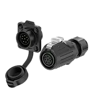 LP16 5A Waterproof Connector Solder Type Flange 8 Pin Reverse Mounting Aviation Plug Connector Socket All Plastic