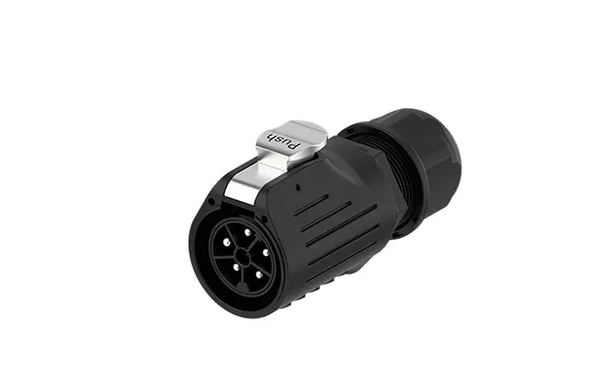 LP28 Waterproof Wire Connectors 5+1 Pin 32A Flange Crimping Type Aviation Connector All Plastic