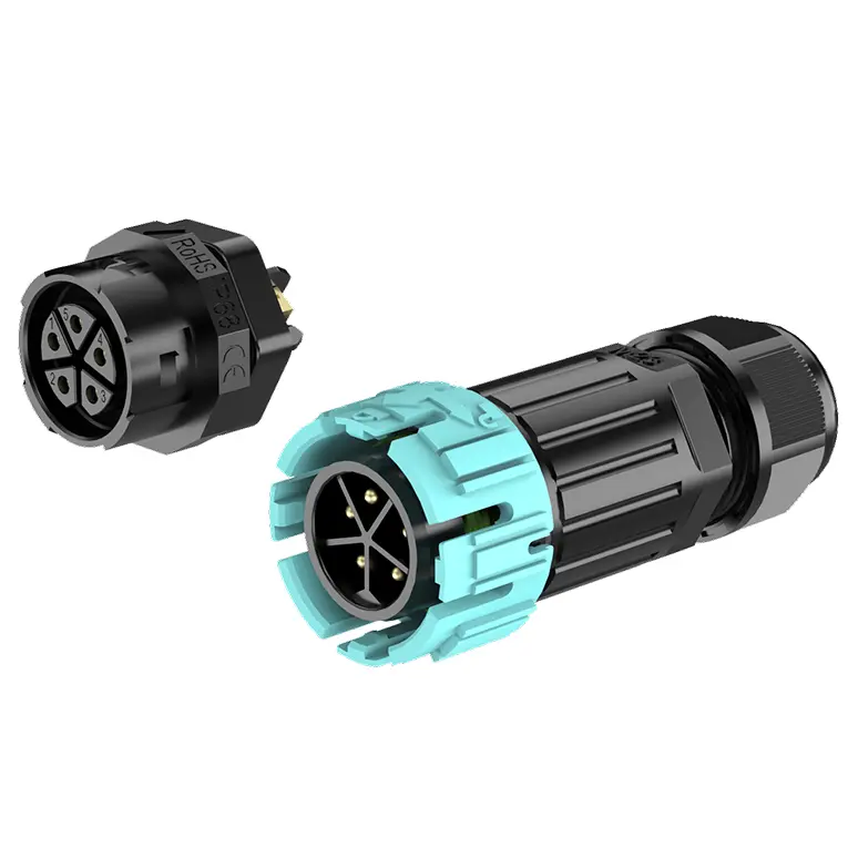 M23MP Waterproof Outdoor Cable Connector 5 Pins Male Female Rear Panel Screwless Connectors