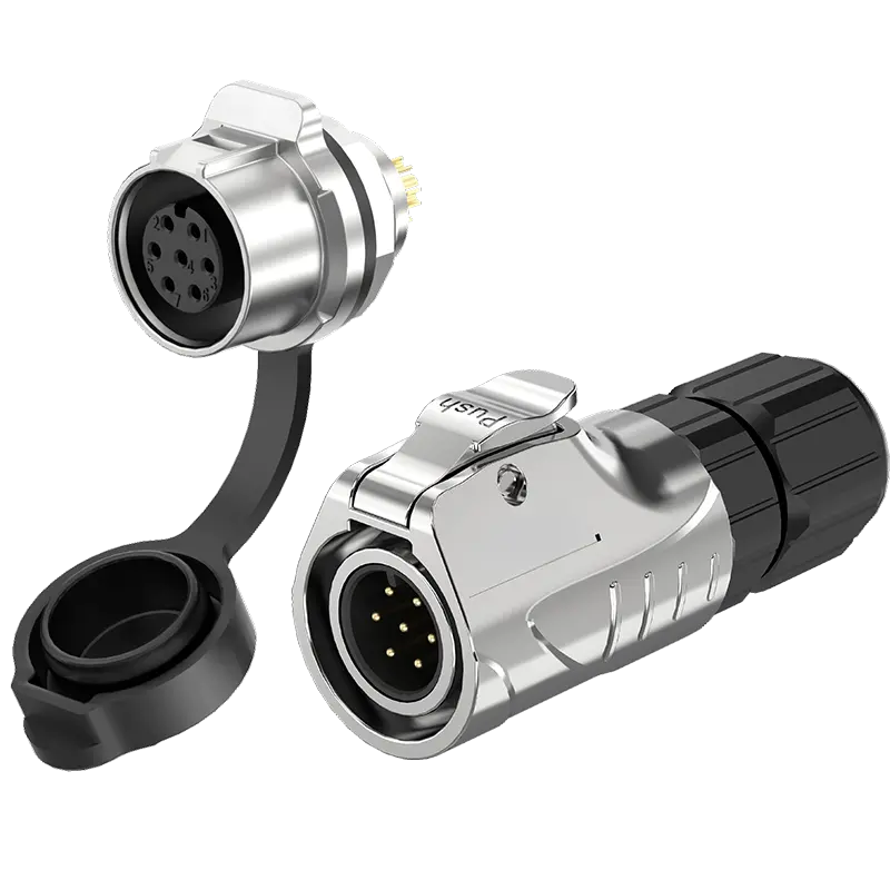 LP12 Panel 7Pin Waterproof Plug Connectors Aviation Waterproof Connector Type All Metal