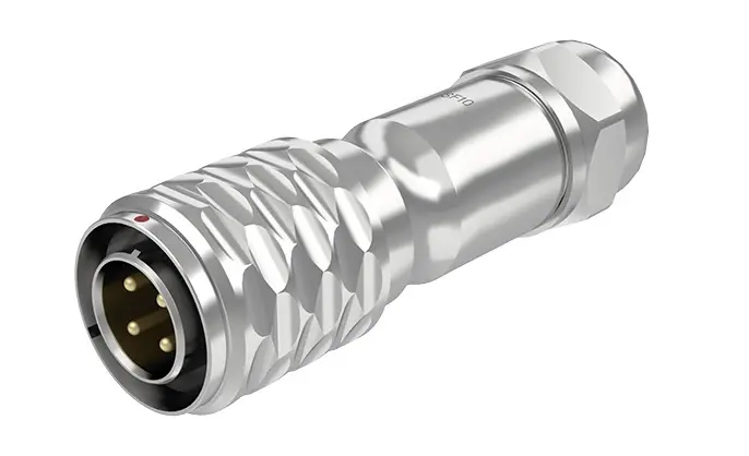 SF10 4 Pin Circular Connector Electrical Industrial Waterproof Connector IP67 Push-Pull All Metal