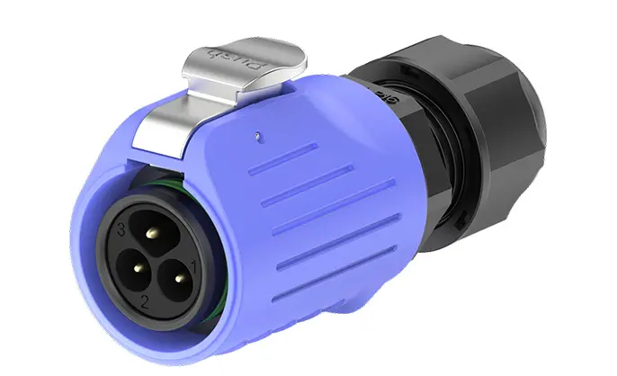 LP16 Panel Mount Blue Waterproof Plug Connectors 10A Power Aviation Plug All Plastic