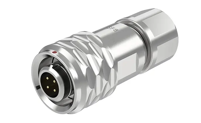SF8 4 Pin Circular Plug Socket Panel Mount Connector IP67 Push-Pull All Metal