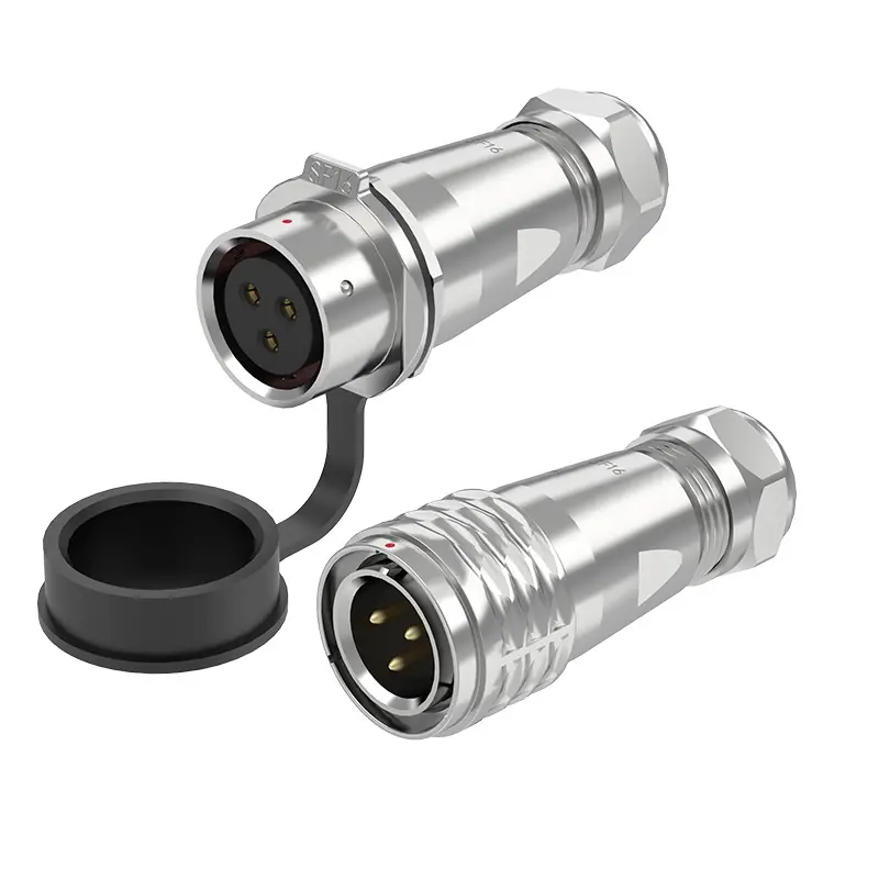 SF16 3 Pin Standard Circular Connector Waterproof Wire Connectors IP67 Push-Pull All Metal