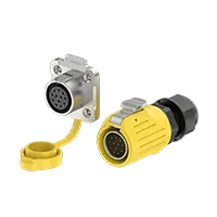 LP20 12Pin Yellow Solder Type Electrical Waterproof Connectors 5A Power Flange Metal + Plastic