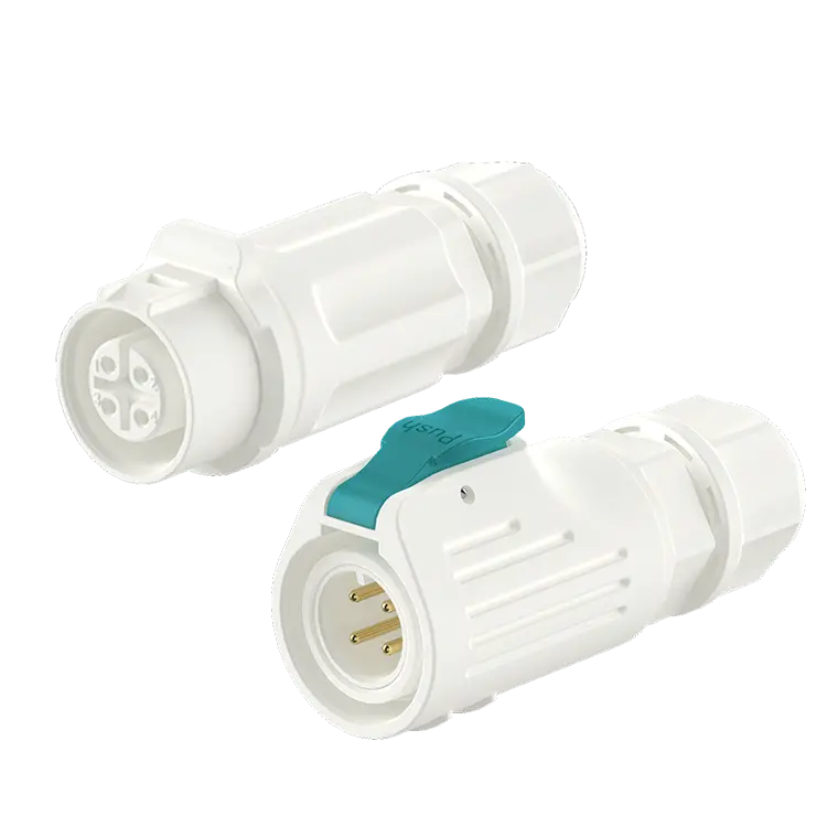 LP12 White Waterproof Connector 4 Pin Solder Type Straight Circular Connector All Plastic Aviation Plug Socket