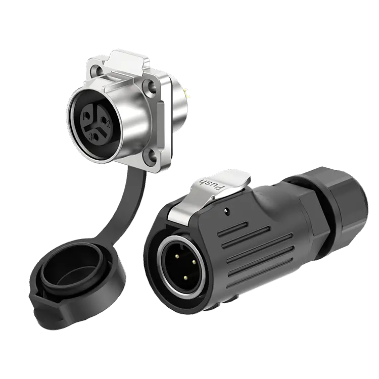 LP12 3 Pin Flange Solder Type Plastic+Metal Outdoor Waterproof Wire Connectors Aviation Plug