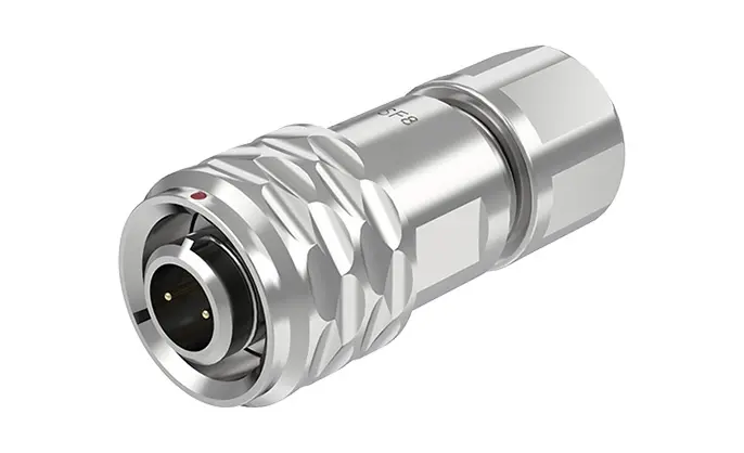 SF8 2 Pin Circular Power Connector Types Panel Mount Connector IP67 Push-Pull All Metal