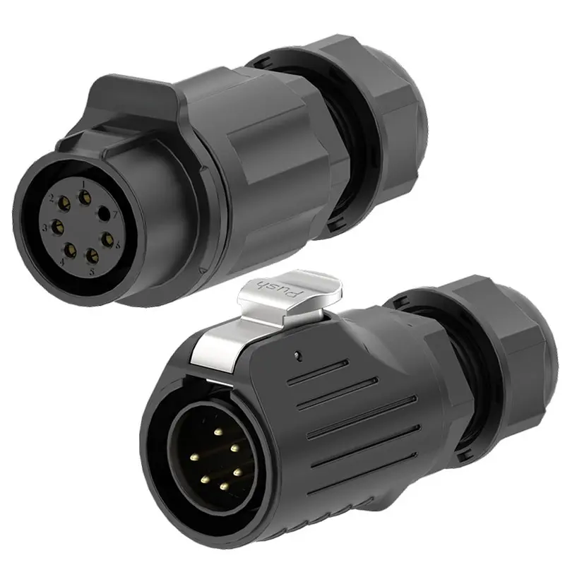 LP20 6 Pin Circular Connector Electrical Wire to Wire Screw Type 10A Power Panel All Plastic