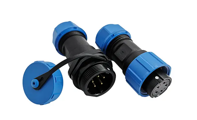 SP17 5 Pin Circular Plug Socket Outdoor Cable Connector IP68 All Plastic