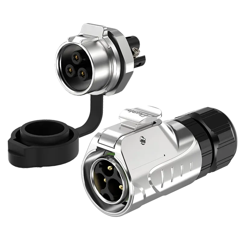 LP16 Panel Mount Connector Waterproof 3 Pin Plug and Socket 10A Power Aviation Plug All Metal Crimping Type