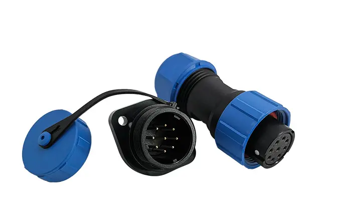 SP17 9 Pin Circular Plastic Wire Connector Flange Outdoor Cable Connector IP68