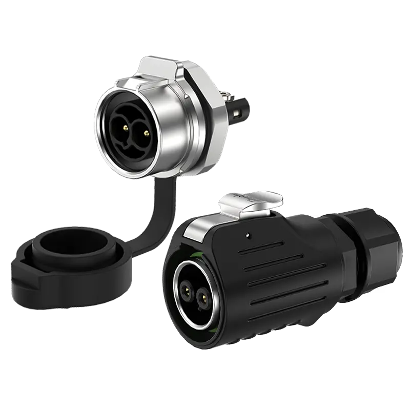 LP16 Panel Mount Waterproof Plug and Socket Connector 2 Pin 10A Power Aviation Waterproof Connector Plastic+Metal