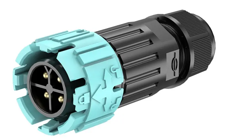 M19MP Circular Power Connector Types 4 Pins Waterproof Outdoor Cable Connector Wire to Wire Male Female Waterproof Connector