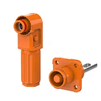 SCJ Smooth Hole Connectors for Battery Energy Storage System Orange Positive IP67 Waterproof 100A Non-Rotatable Energy Storage Connector