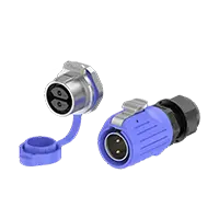LP20 Blue 2Pin Solder Type Waterproof Wire Connectors Panel Metal + Plastic 20A Power