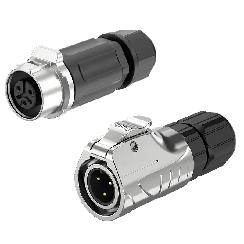 LP12 Screw Type 3Pin Wire to Wire 5A Power Waterproof Circular Connector Outdoor Waterproof Electrical Wire Connector All Metal