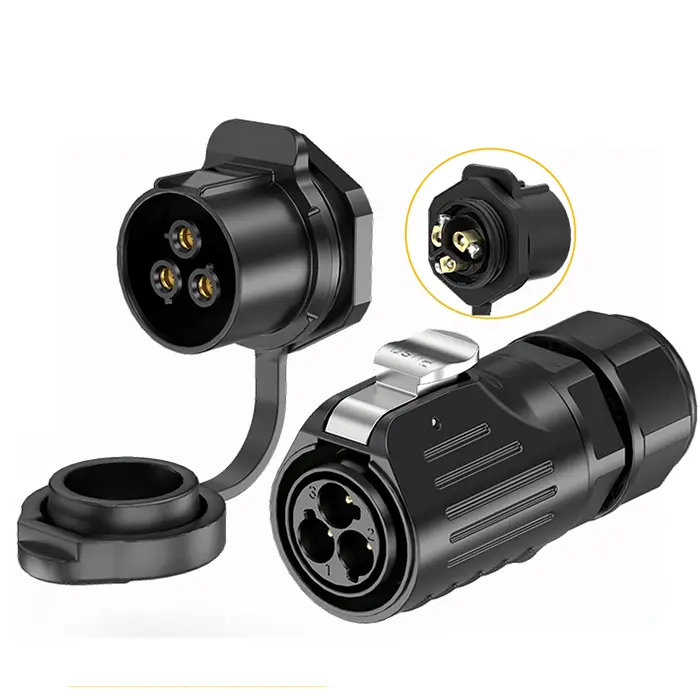 LP24 Panel Outdoor Waterproof Wire Connectors Aviation Waterproof Connector 3 Pin Screw Type All Plastic