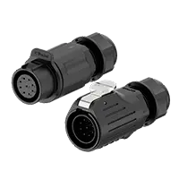 LP20 9Pin Solder Type Industrial Waterproof Connector 5A Power All Plastic