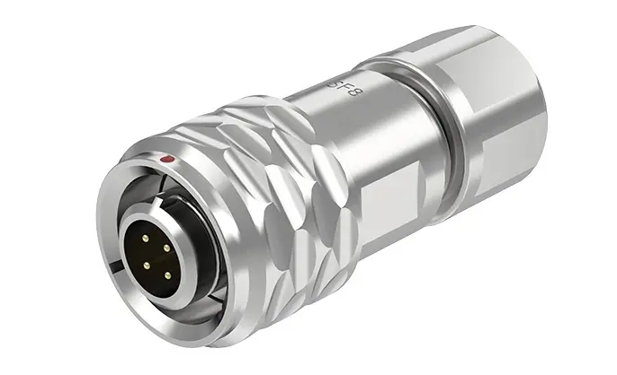 SF8 4 Pin Standard Circular Connector Industrial Waterproof Connector IP67 Push-Pull All Metal