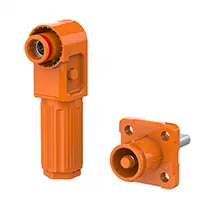 SCJ Screw Hole Energy Storage Connector for Energy Storage System Orange Positive 100A Non-Rotatable Energy Storage Connector