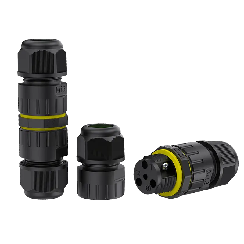 M16 2 Pin Outdoor Electrical Cable Screw Type Cable Connector