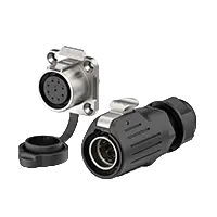 LP20 9Pin Solder Type Electrical Waterproof Connectors 5A Power Flange Metal + Plastic