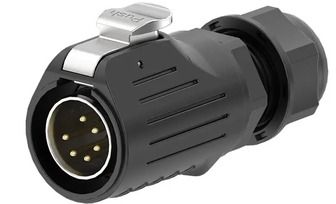 LP20 6 Pin Waterproof Connector Aviation Waterproof Connector Screw Type 10A Power Panel Metal + Plastic