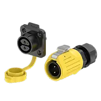 LP20 Yellow 2Pin Solder Type Waterproof Plug and Socket Connector 20A Power Flange All Plastic