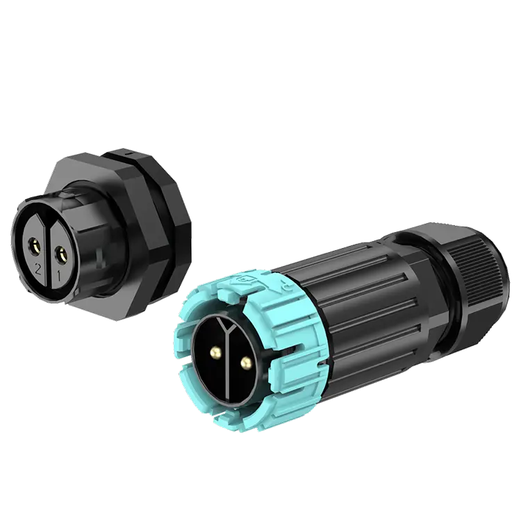 M28MP 2 Pins Circular Plug Socket Male Female Waterproof Connector Front Panel Waterproof Outdoor Cable Connector