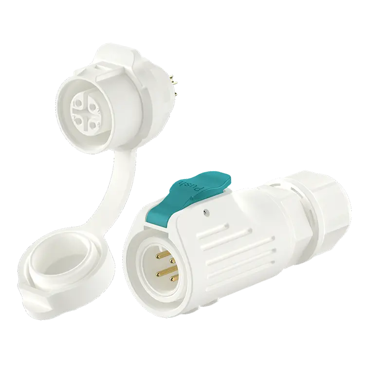 LP12 White 4Pin 5A Waterproof M12 Connector Power Panel Waterproof Connector Aviation Plug Socket