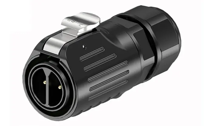 LP24 Aviation Waterproof Connector Flange 2 Pin Outdoor Electrical Cable Connectors Screw Type All Plastic