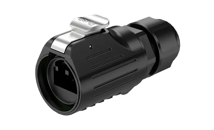 SCJ-LP16 RJ45 Flange Metal Waterproof Aviation Plug Connector High Rate Network Interface Socket