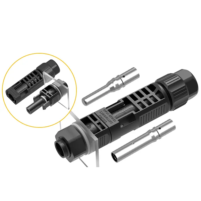 SCJ PV4 Series 65A Solar Connectors MC4 Tool Unlock Wire to Board IP68 Waterproof Connector Panel Female Plug