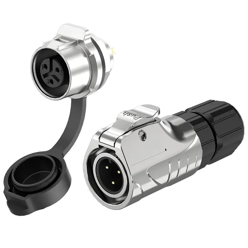LP12 Solder Type 3Pin 5A Panel Mount Power Connector All Metal Aviation Waterproof Connector