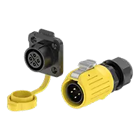 LP20 Yellow 4Pin Screw Type Waterproof Plug and Socket Connector 20A Power Flange All Plastic