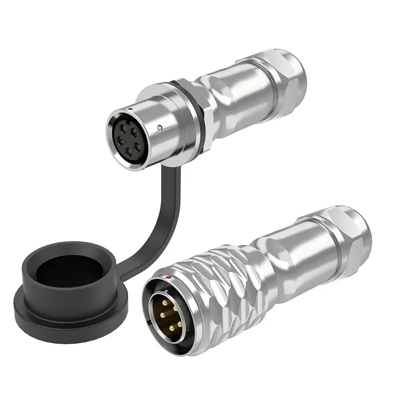 SF10 5 Pin Circular Connector Electrical Industrial Waterproof Connector IP67 Push-Pull All Metal
