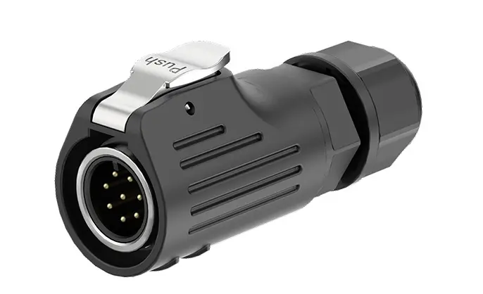 LP12 Panel 8Pin Industrial Waterproof Connector Aviation Plug Solder Type Metal + Plastic