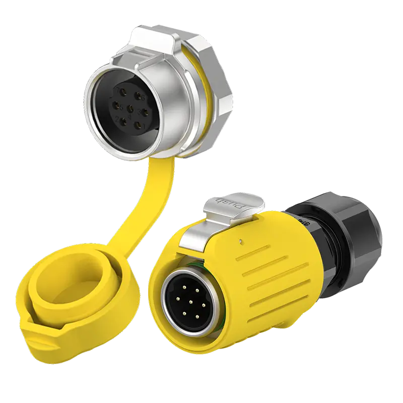 LP16 5A Yellow Power Panel Mount Power Connector 7 Pin Connector Power Signal