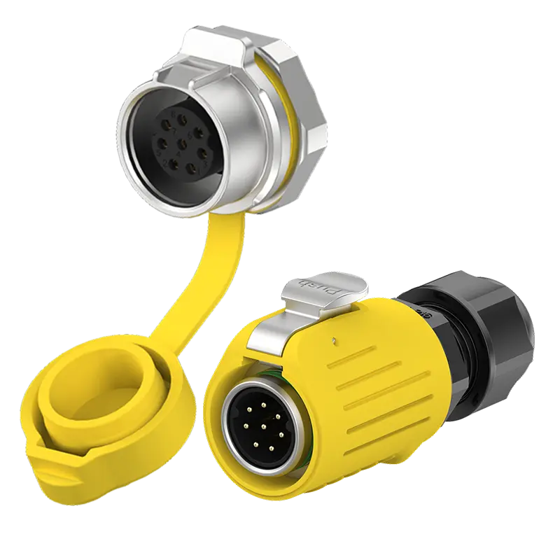 LP16 5A Yellow Power Waterproof Connector Panel 8 Pin Outdoor Waterproof Wire Connectors