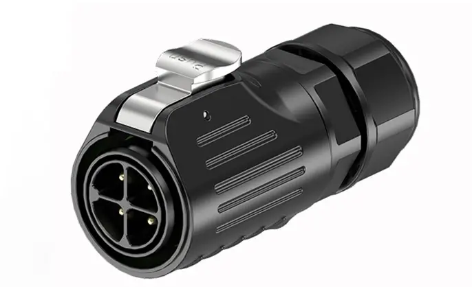 LP24 Panel Outdoor Waterproof Wire Connectors 4 Pin Aviation Connector Solder Type All Plastic